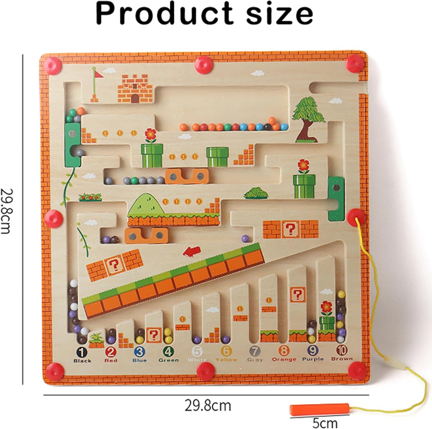 Interactive Kids Educational Board with Bright Colored Beads