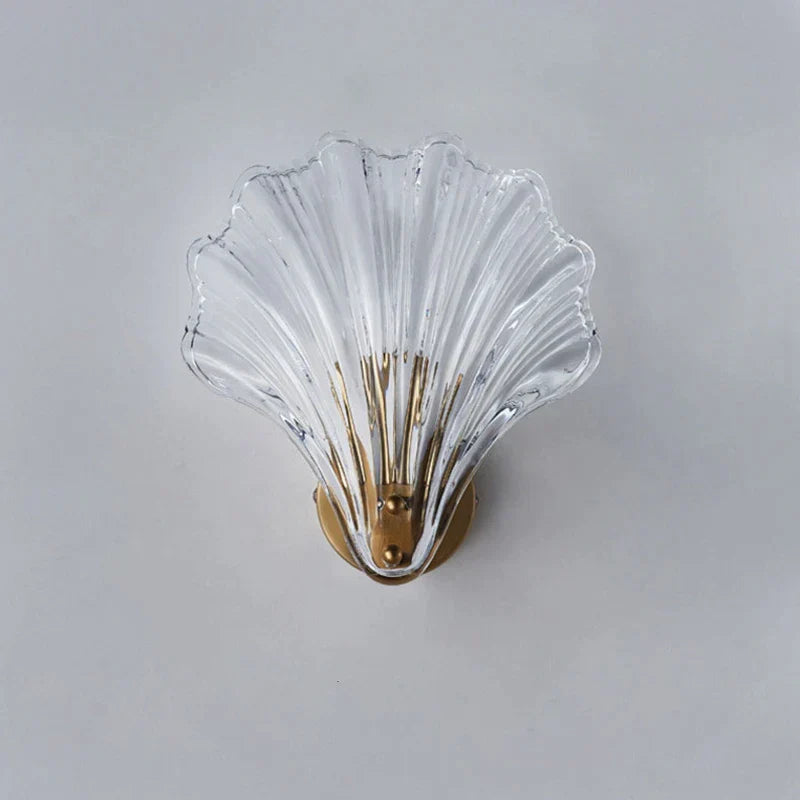 Beachy Seashell Glass Wall Light with Soft Glow