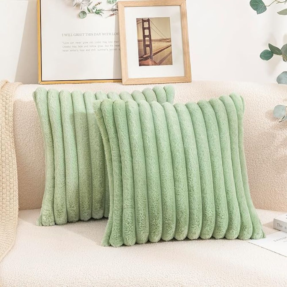 Soft Synthetic Fur Throw Pillow Cover