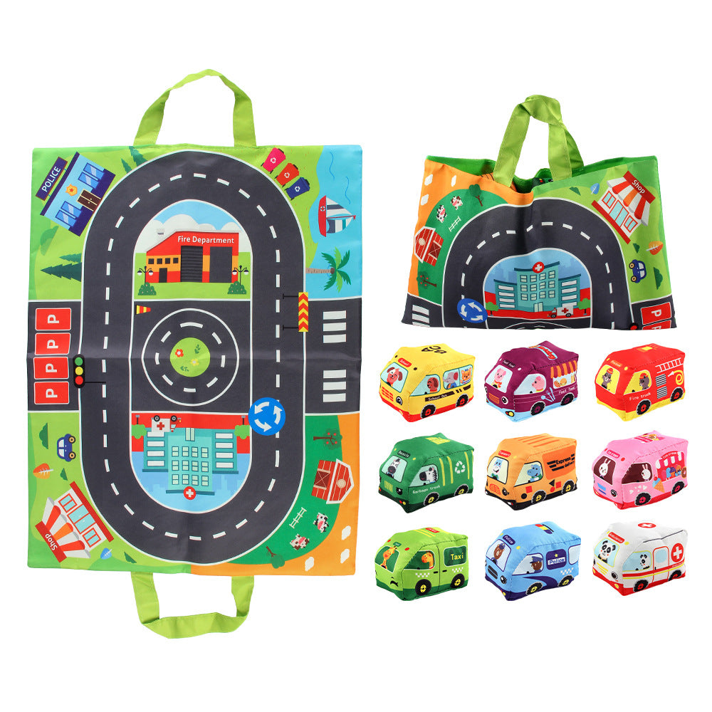 Compact Cuddly Car Playmat with Storage Bag - Luxicro