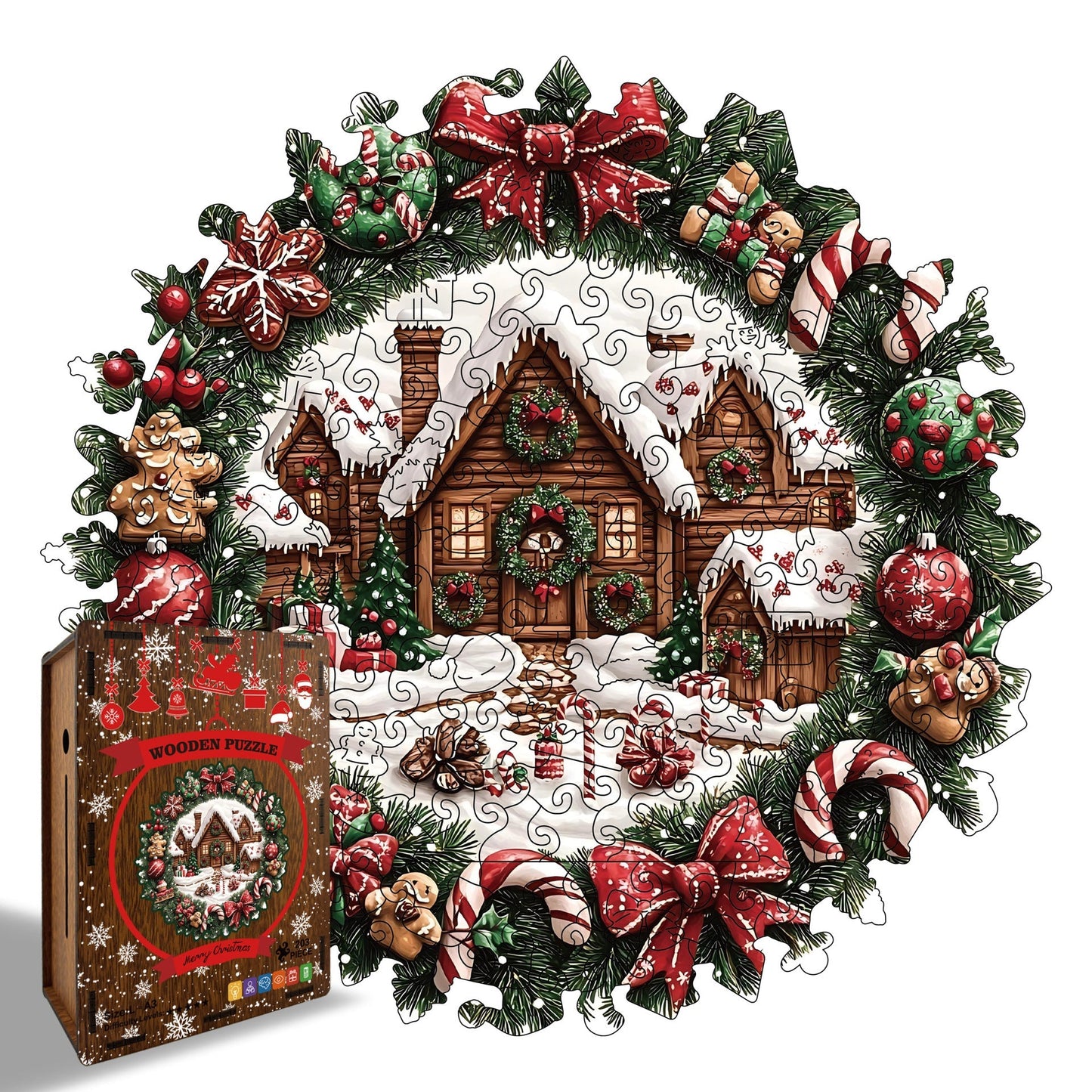 Fun DIY Christmas Wreath Money Box Puzzle - Luxicro
