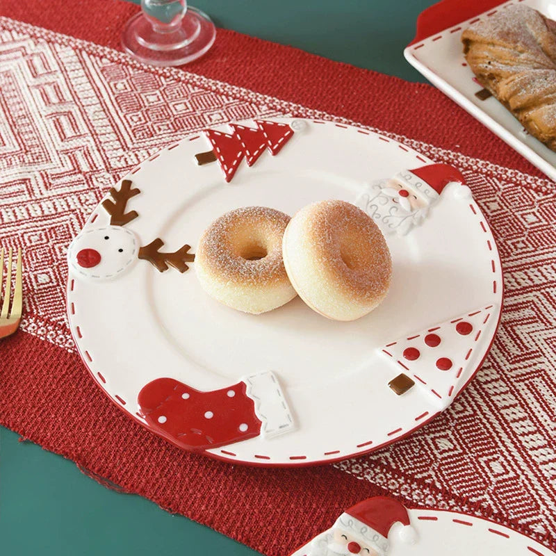 Merry Red Ceramic Christmas Dish