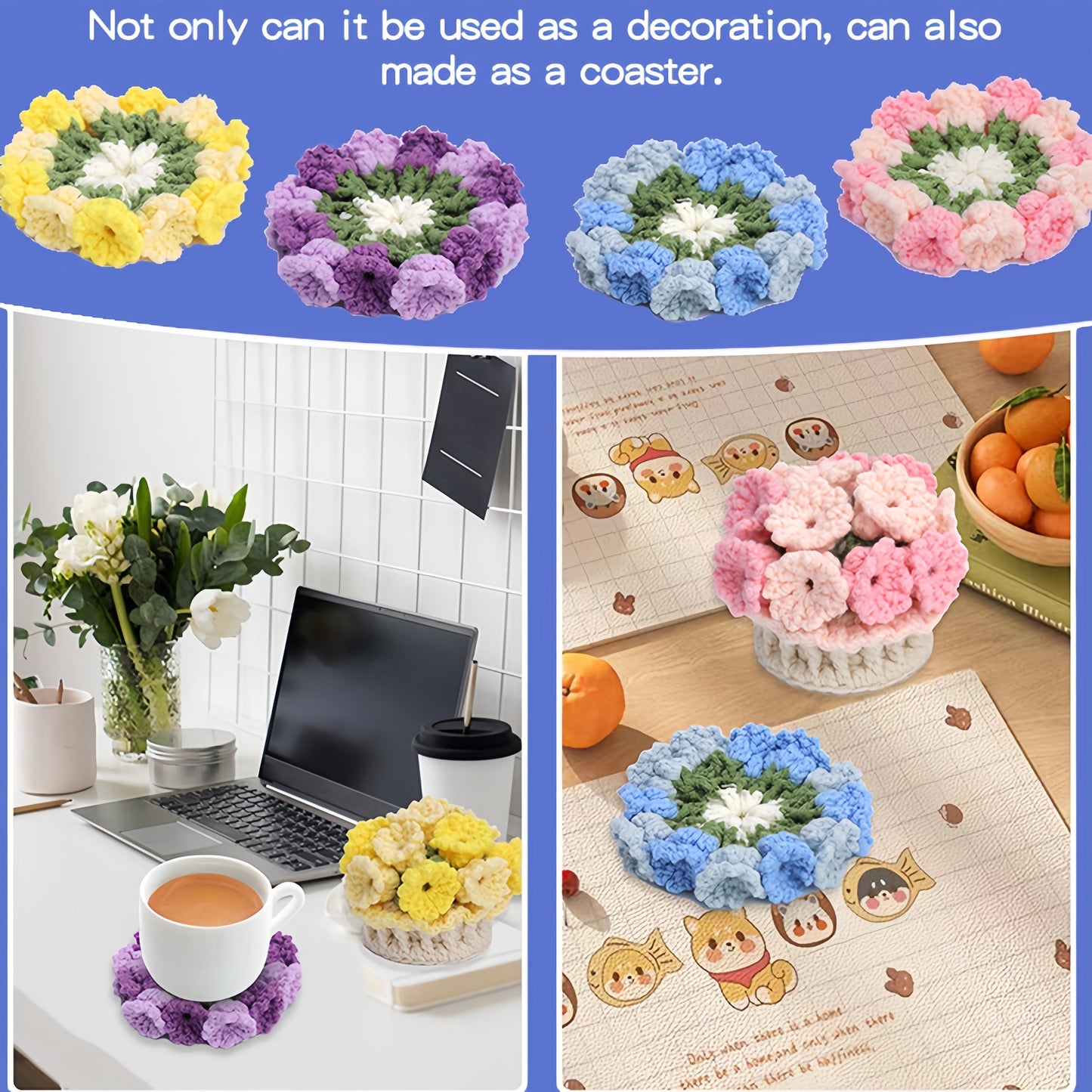 Vibrant Flower Pattern Coasters