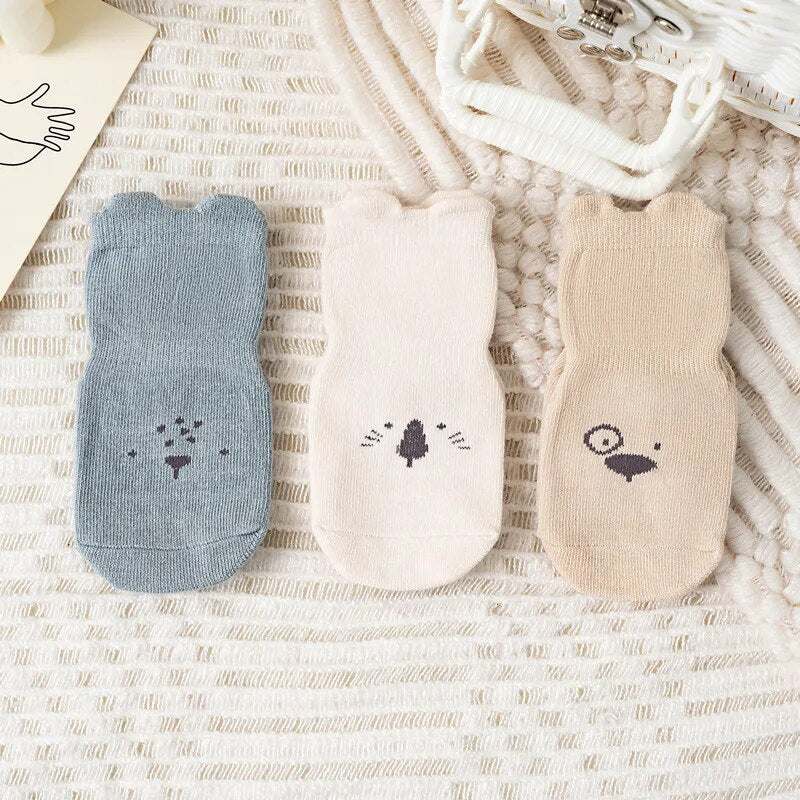Non-Slip Baby Socks 3-Pack Grippy Toddler Socks