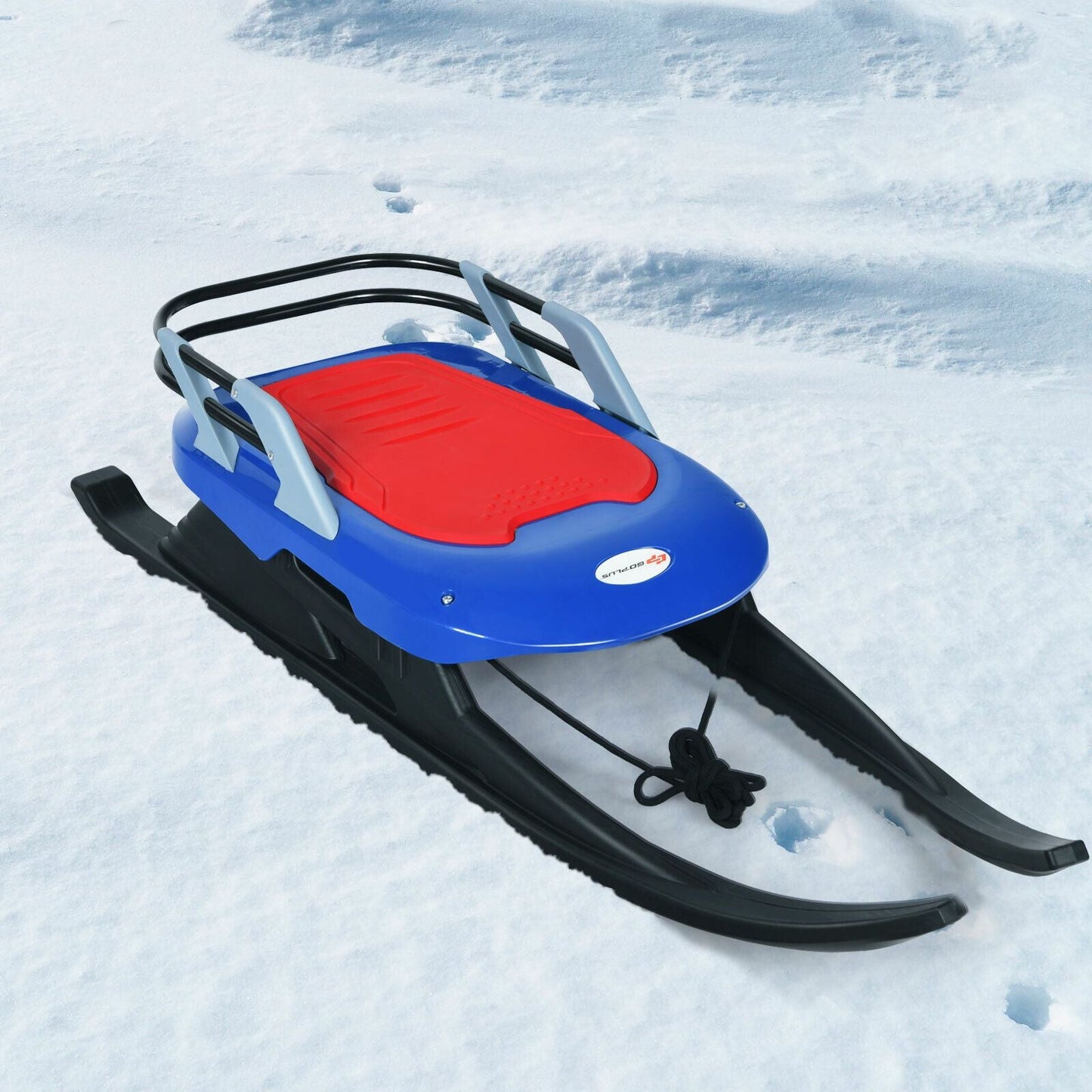 Fun Kid's Plastic Pull Sled for Snow and Ice - Luxicro