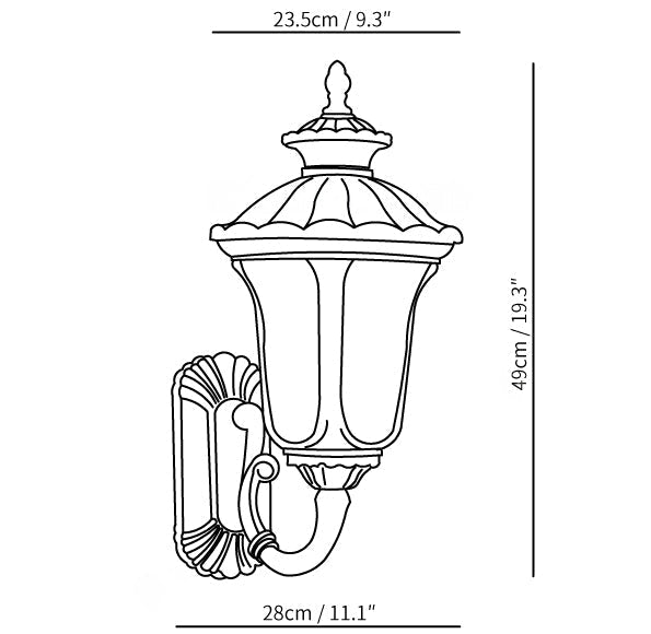 Outdoor Classic Exterior Wall Lamp Frosted Glass