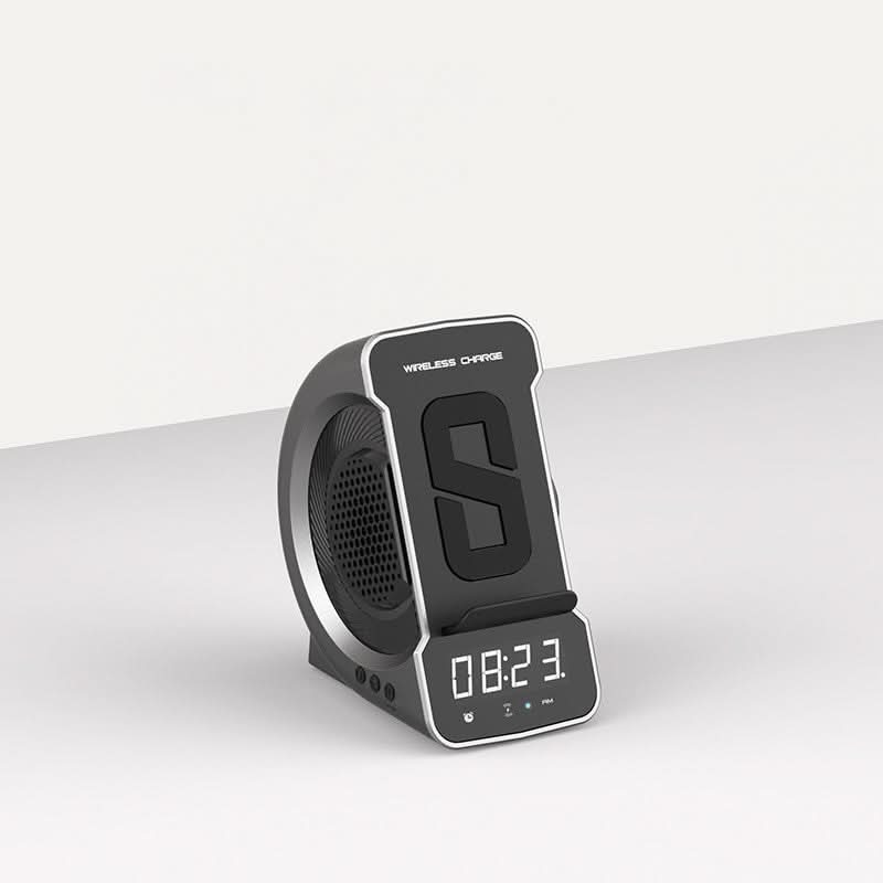 Wireless Charging Compact Bluetooth Alarm Clock Speaker