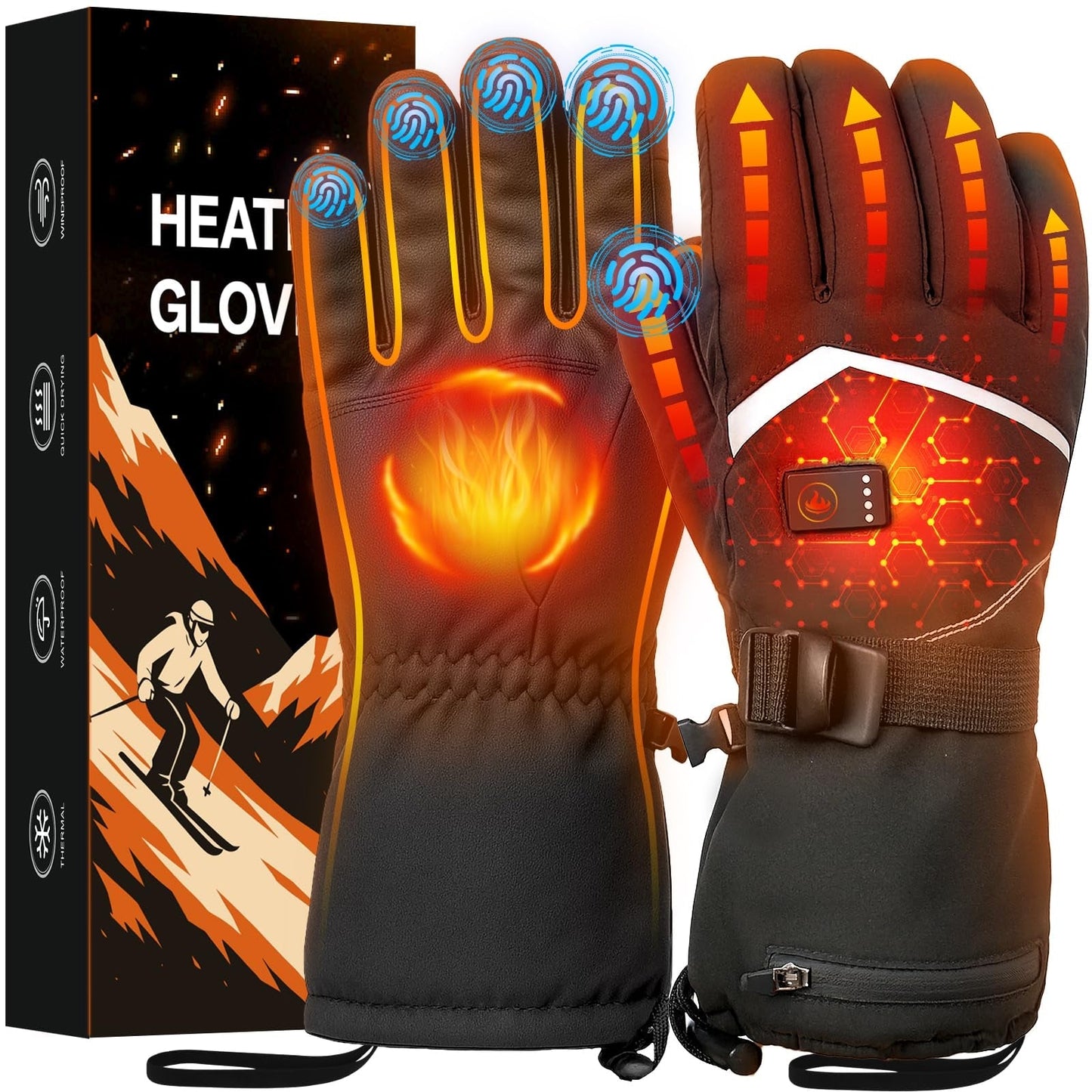 Warm Waterproof Rechargeable Heated Gloves - Luxicro