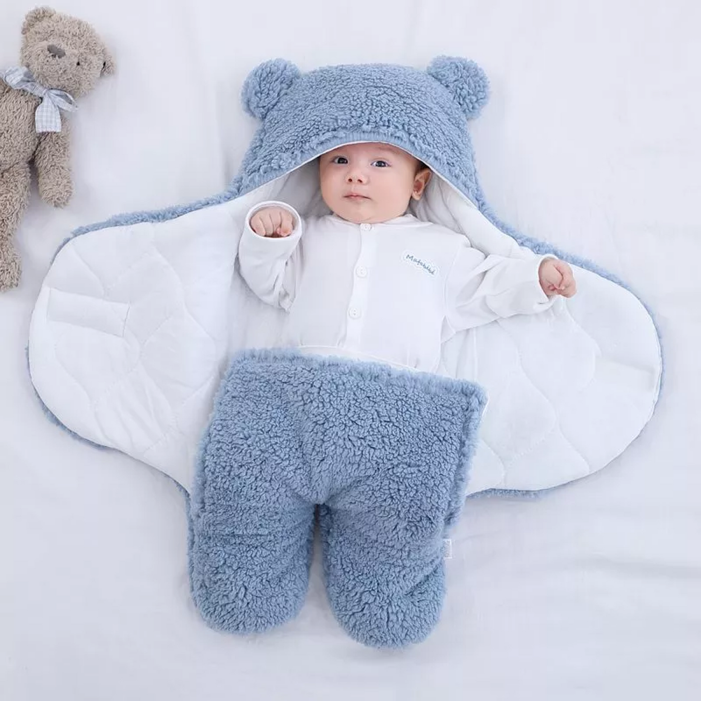 Soft Plush Baby Swaddle Wrap in 7 Pastel Shades