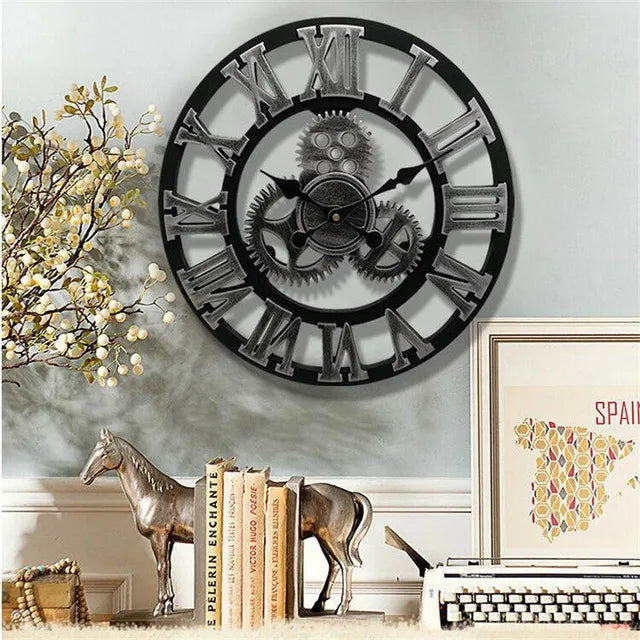 Rustic Wooden Wall Clock - Reclaimed Ironwood