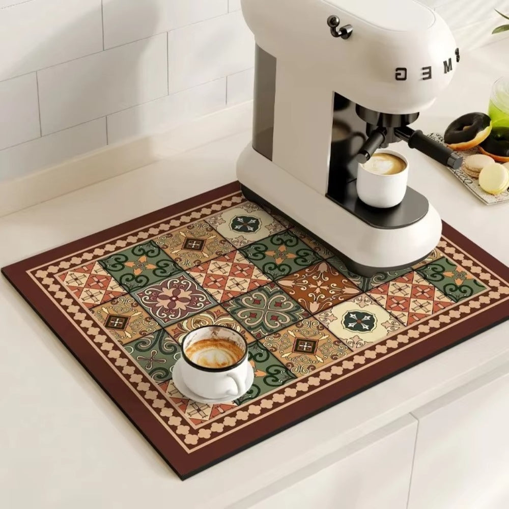 Vintage Style Water Resistant Coffee Table Mat