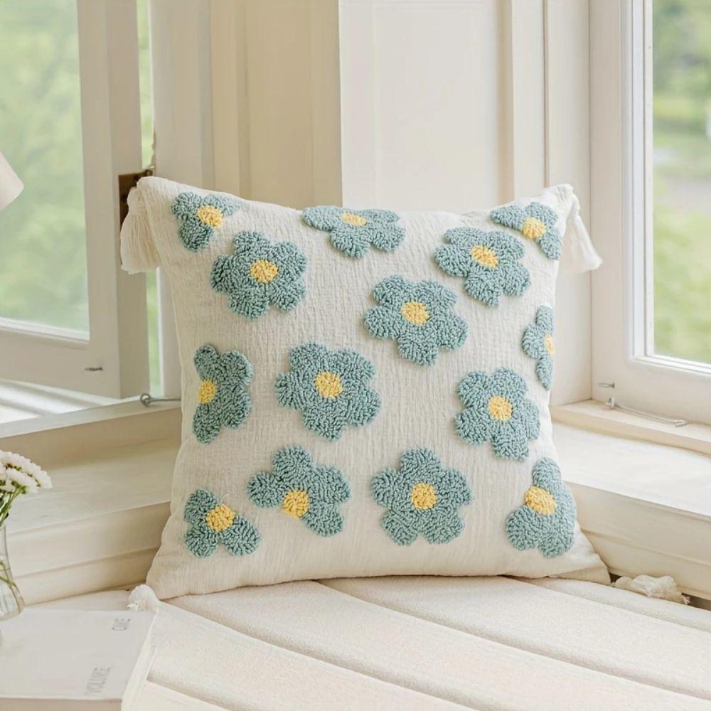 Floral Pattern Padded Cushion Cover