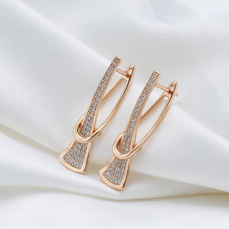 Glamorous Layered Diamond Dangle Earrings - Luxicro