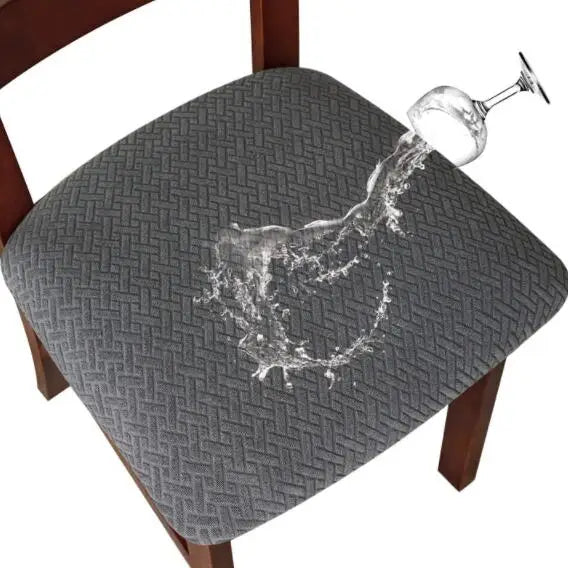 Waterproof Dining Chair Covers Elastic Fit Checked Pattern