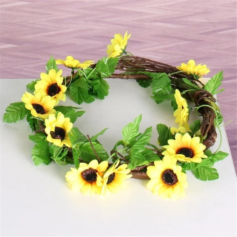 Beautiful Artificial Sunflower Hanging Garland 2.6m Long