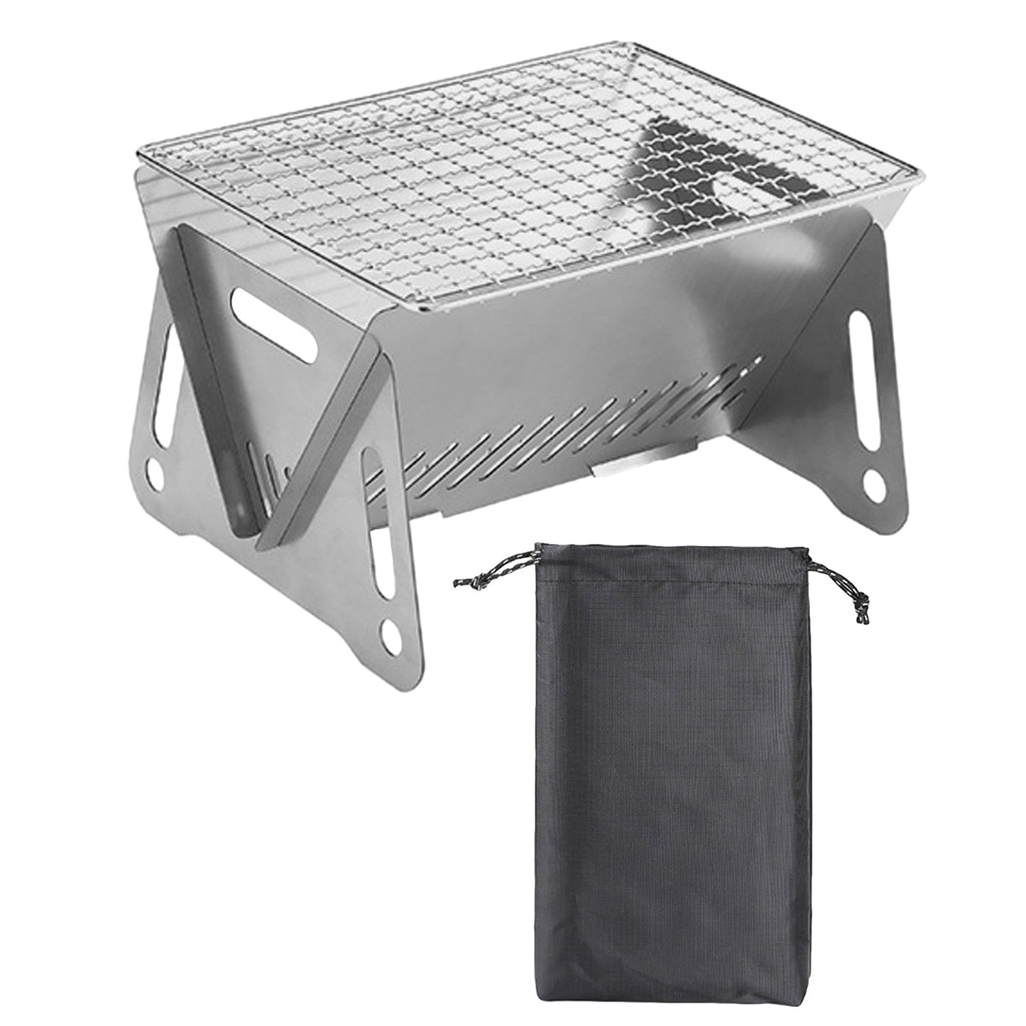 Compact Folding Outdoor Charcoal BBQ Grill - Luxicro