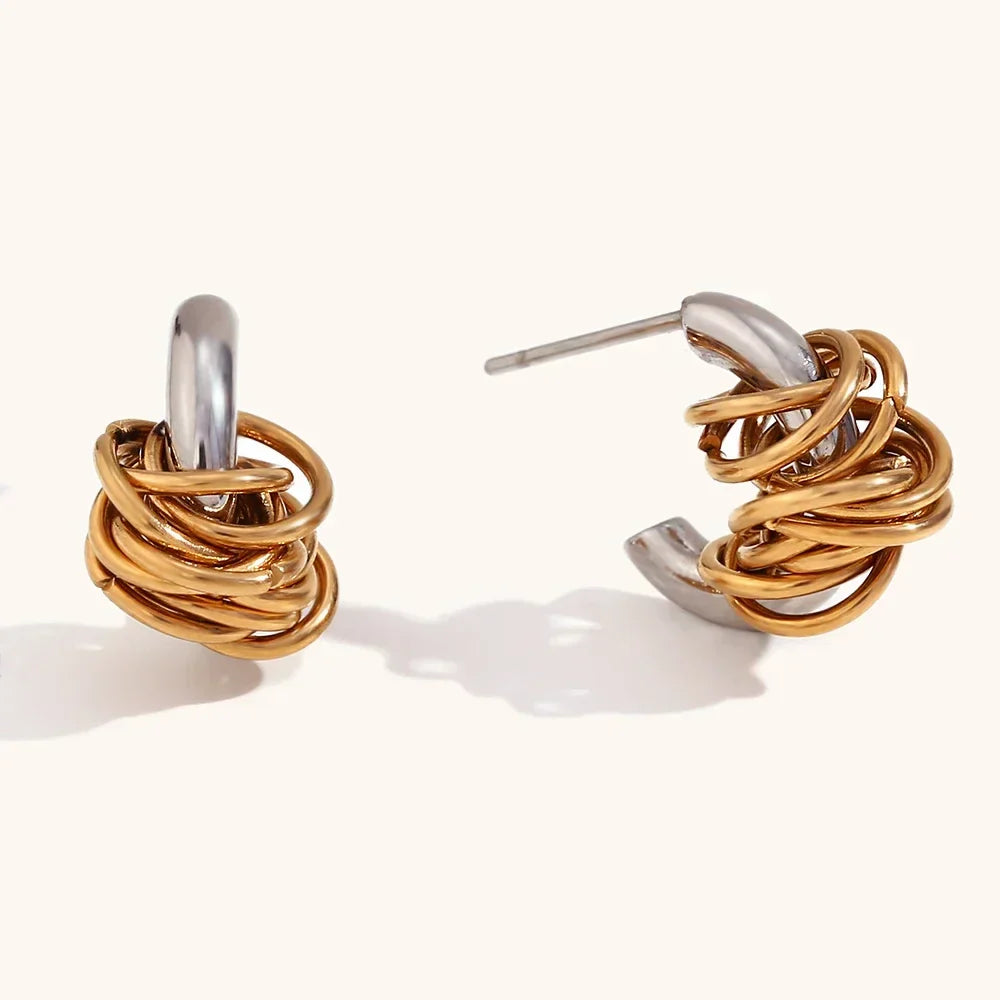 Elegant Double Layered Circle Earrings - Luxicro