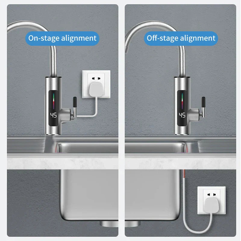Fast Heat Kitchen Faucet 3000W Stainless Steel Mixer Tap