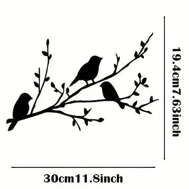 Bird Branch Metal Decor Wall Art