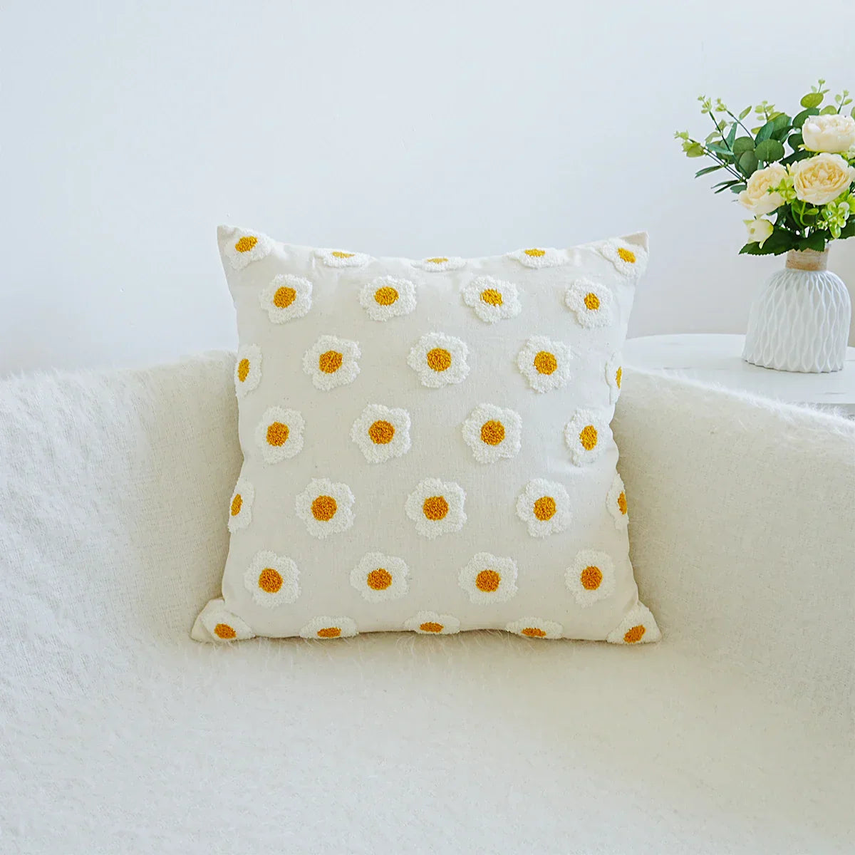 Colorful Flower Pattern Throw Pillow