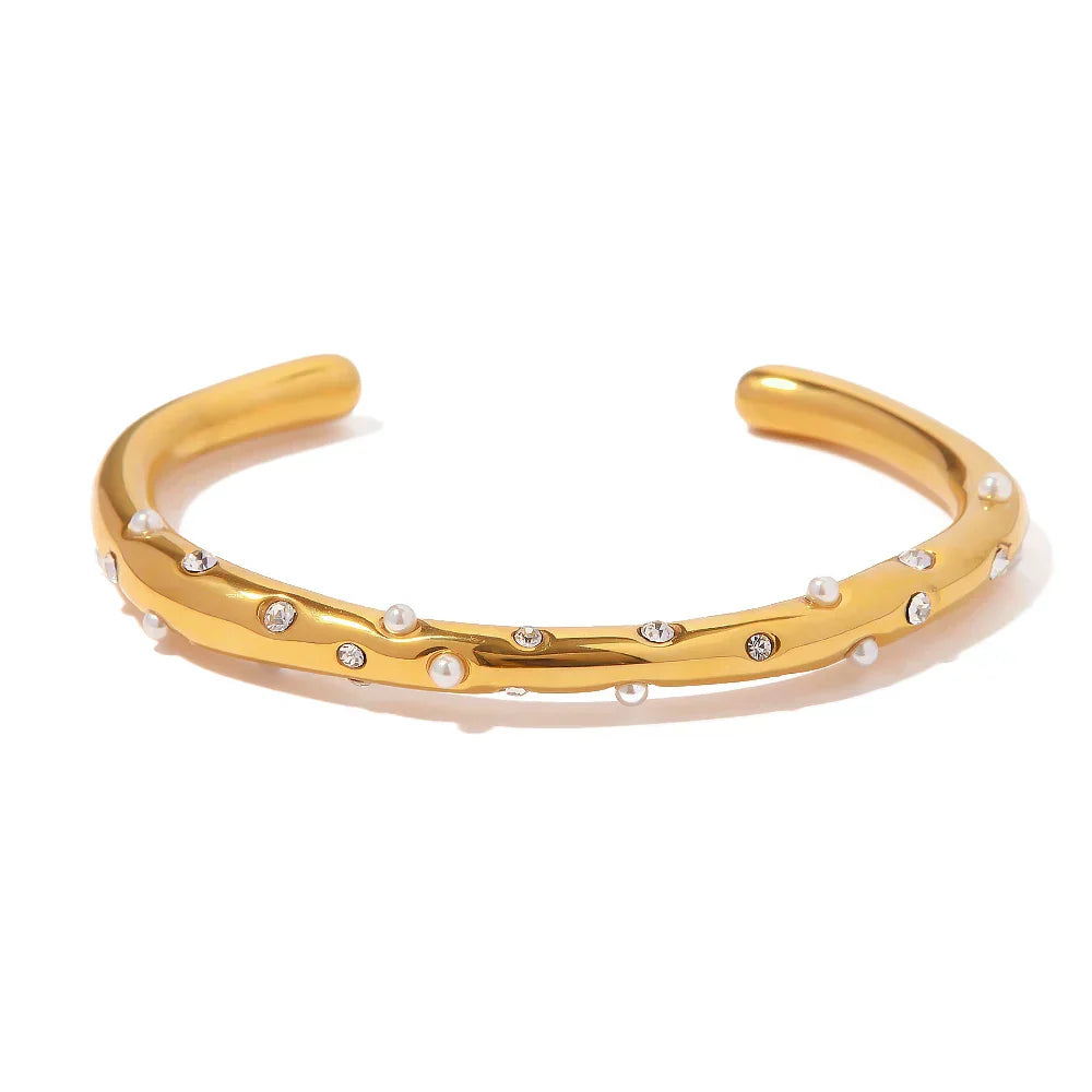 Sparkling Stone Studded Bangle Bracelet