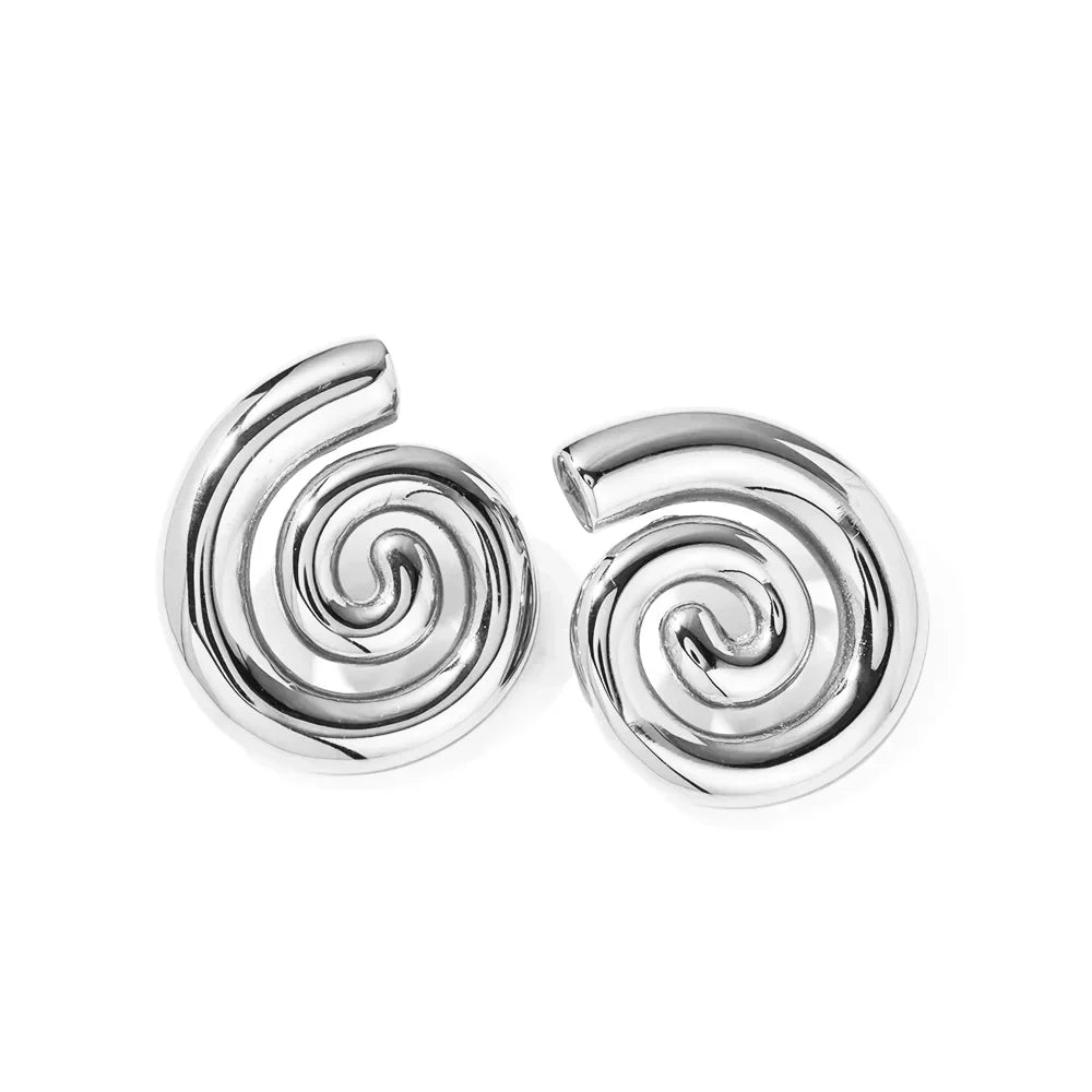 Elegant Golden Spiral Dangle Earrings