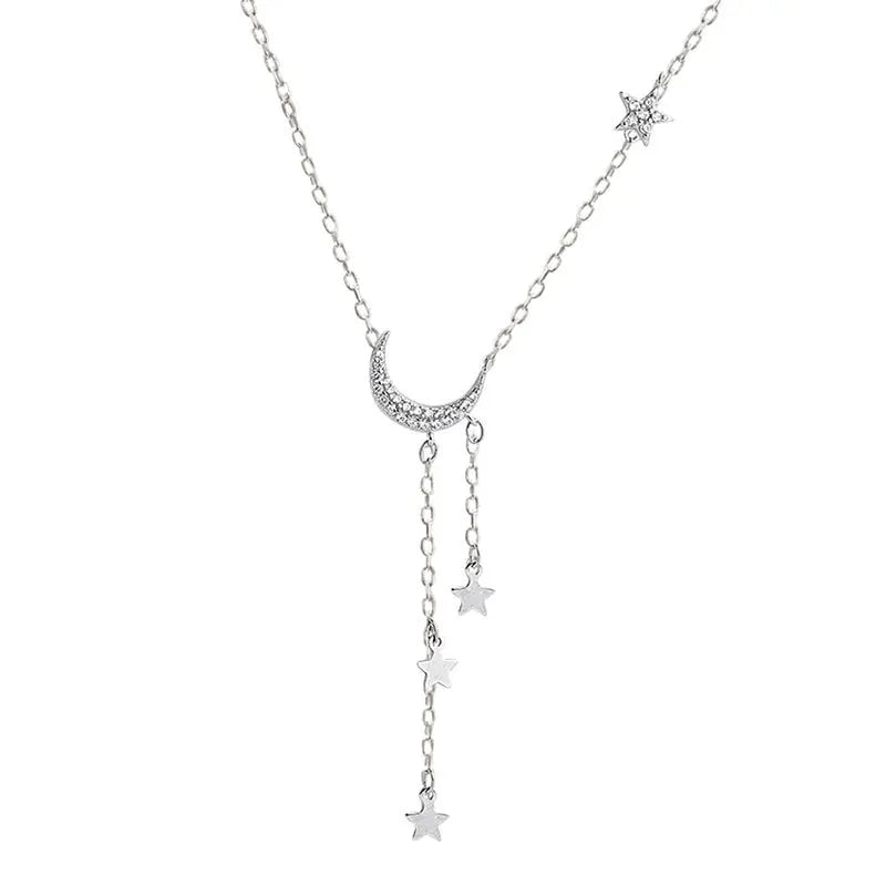 Shining Star and Moon Chain Necklace