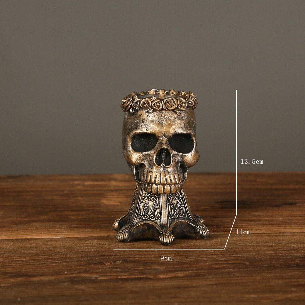 Decorative Resin Skull Planter