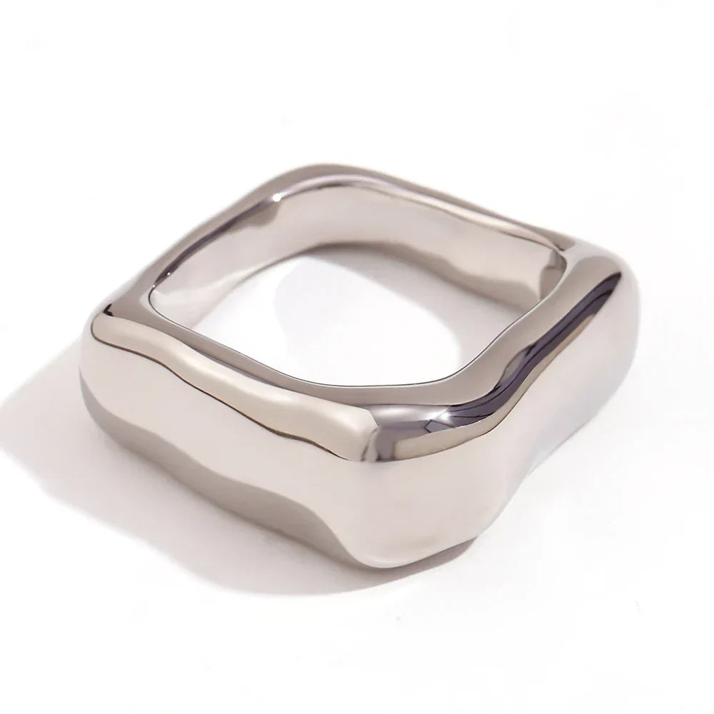Premium 18k Gold Plated Square Ring