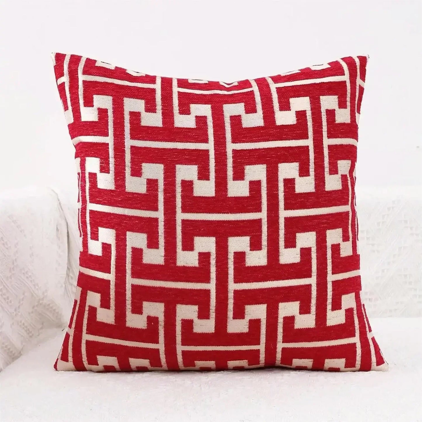 Colorful Stitched Throw Pillow Cover for Living Room