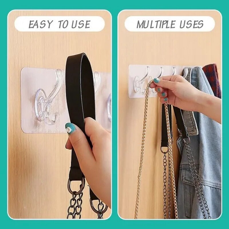 Clear Easy Peel Wall Hooks