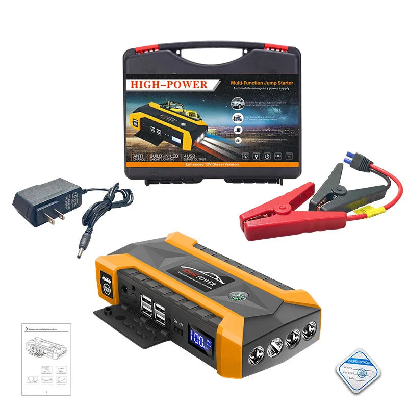 Portable 12V Car Battery Booster Pack Emergency Jump Starter
