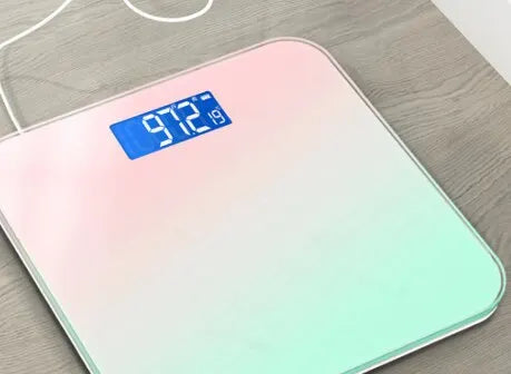 Sleek Glass Bathroom Scale with LED Display