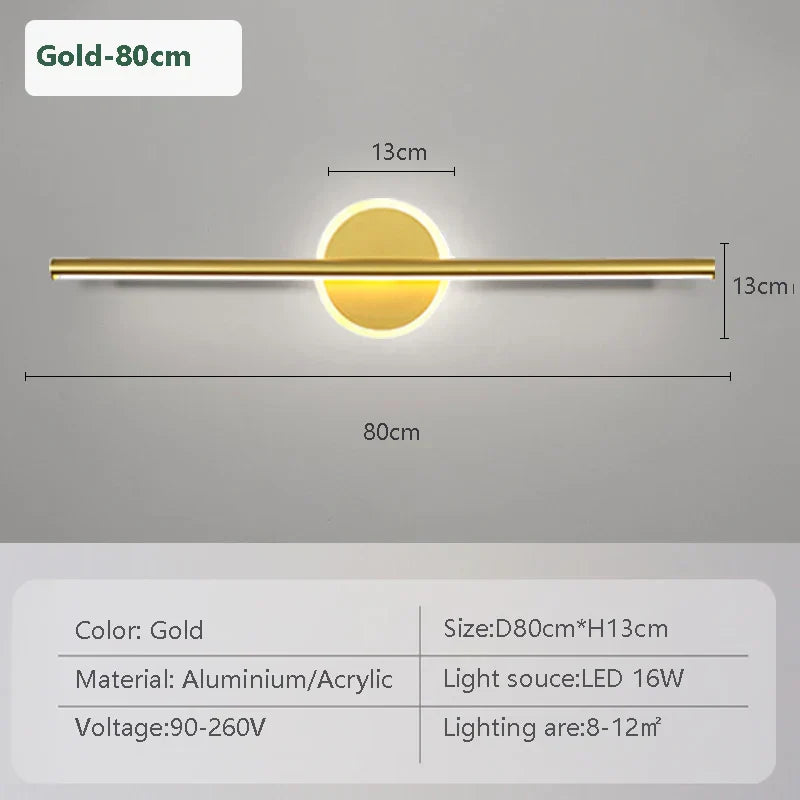 Modern Black Gold Adjustable LED Wall Light