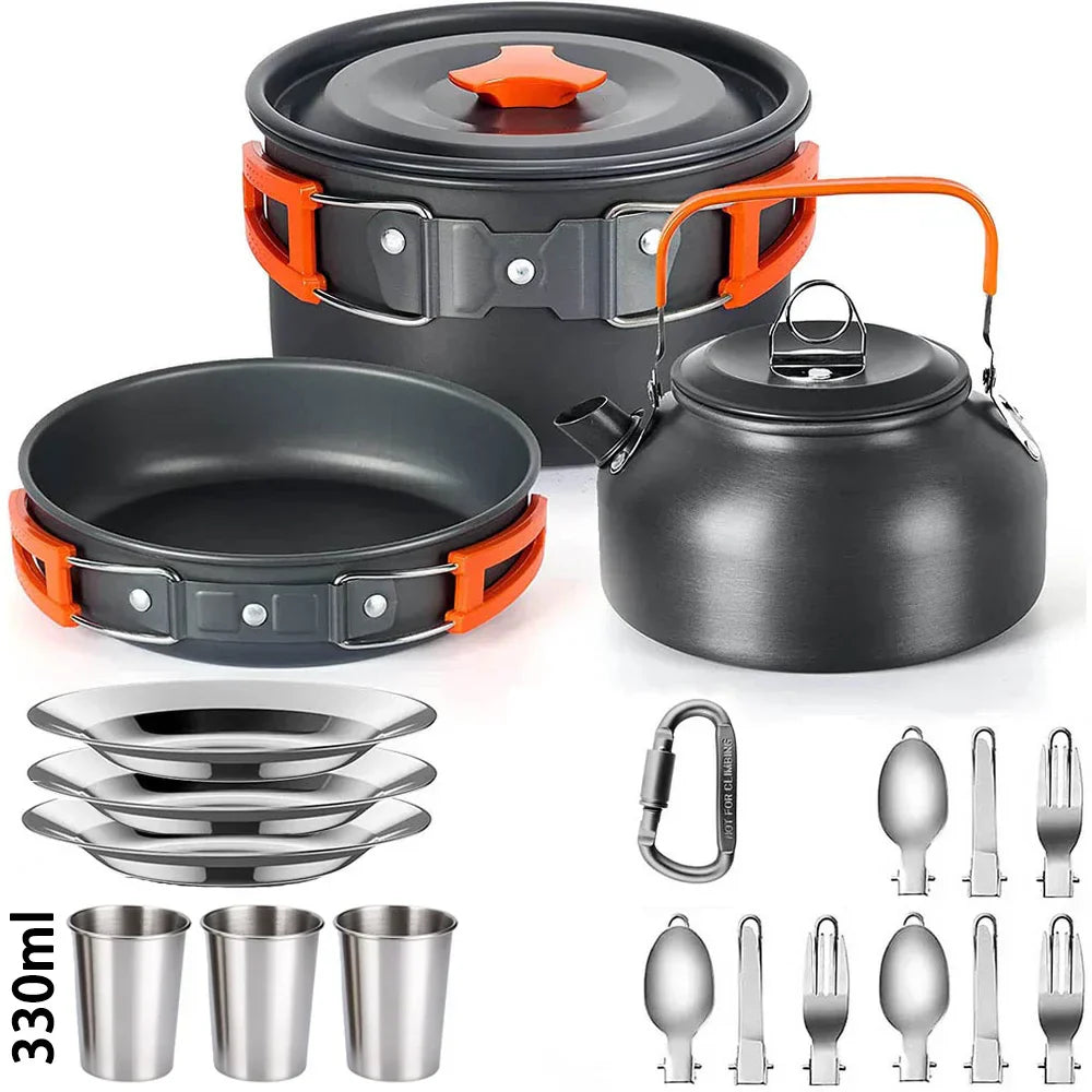 Compact Travel Cookware Set - Durable Easy Clean Camping Kit