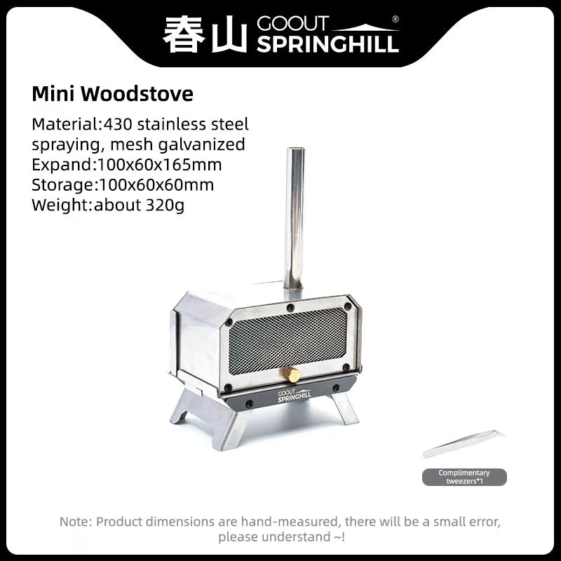 Compact Outdoor Stainless Steel Camping Wood Stove