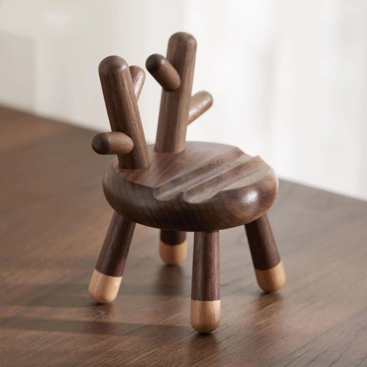 Natural Wood Rabbit Phone Holder