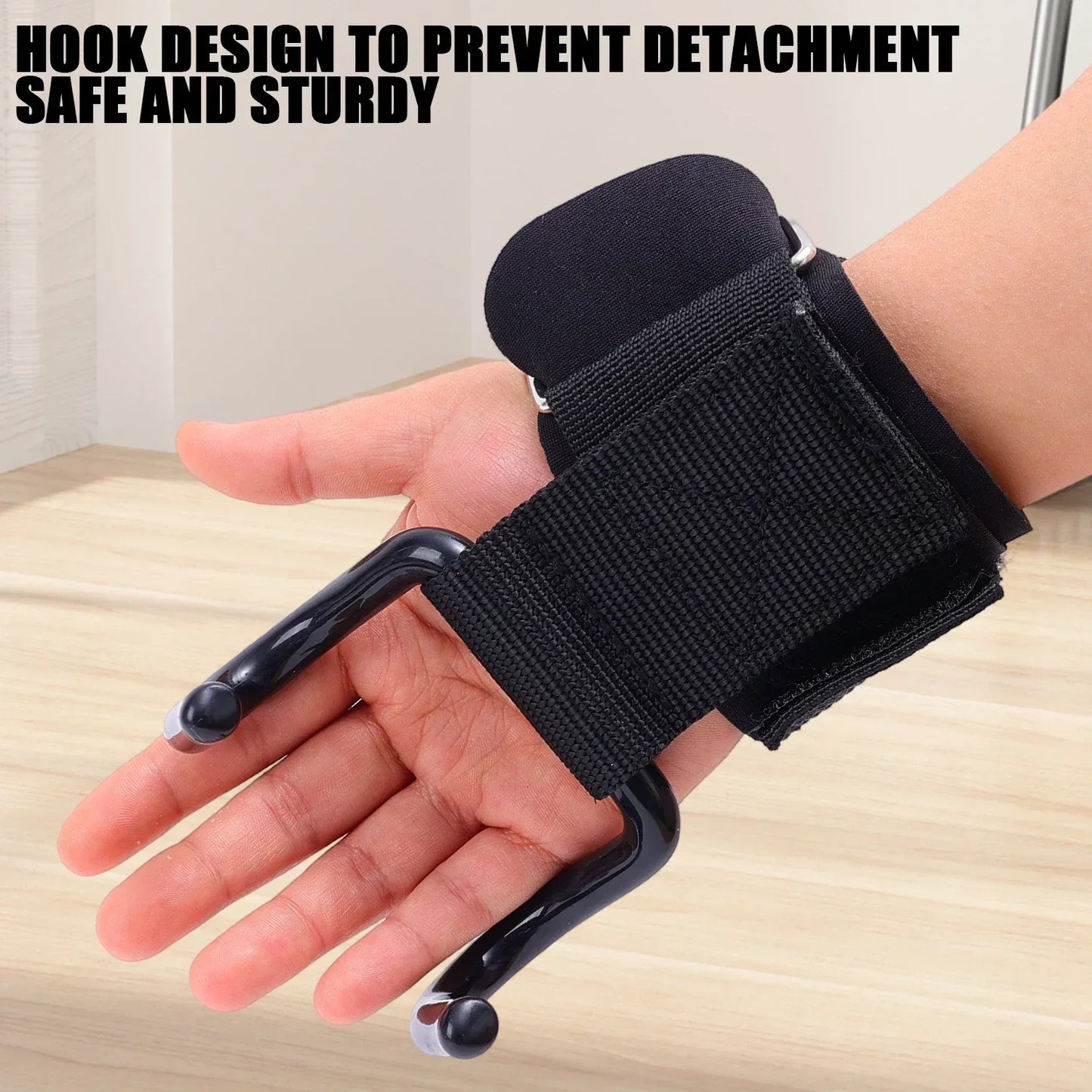Premium Grip Weightlifting Hooks for Gym Support