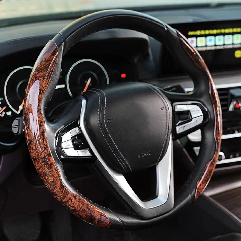 Rough Wood Grain Steering Wheel Wrap