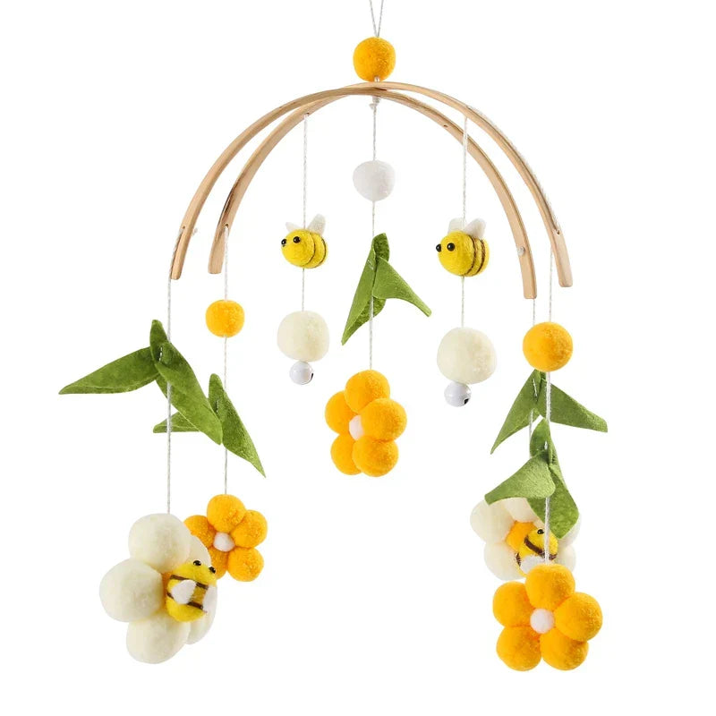 Soft Wood Baby Crib Mobile with Calming Music