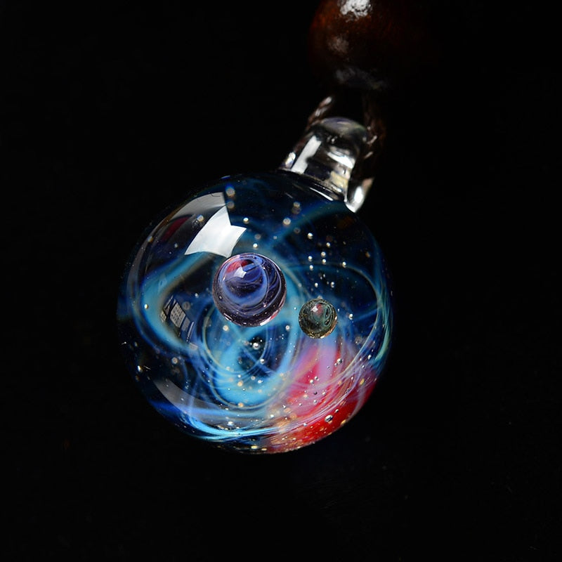 Cosmic Solar System Pendant Necklace