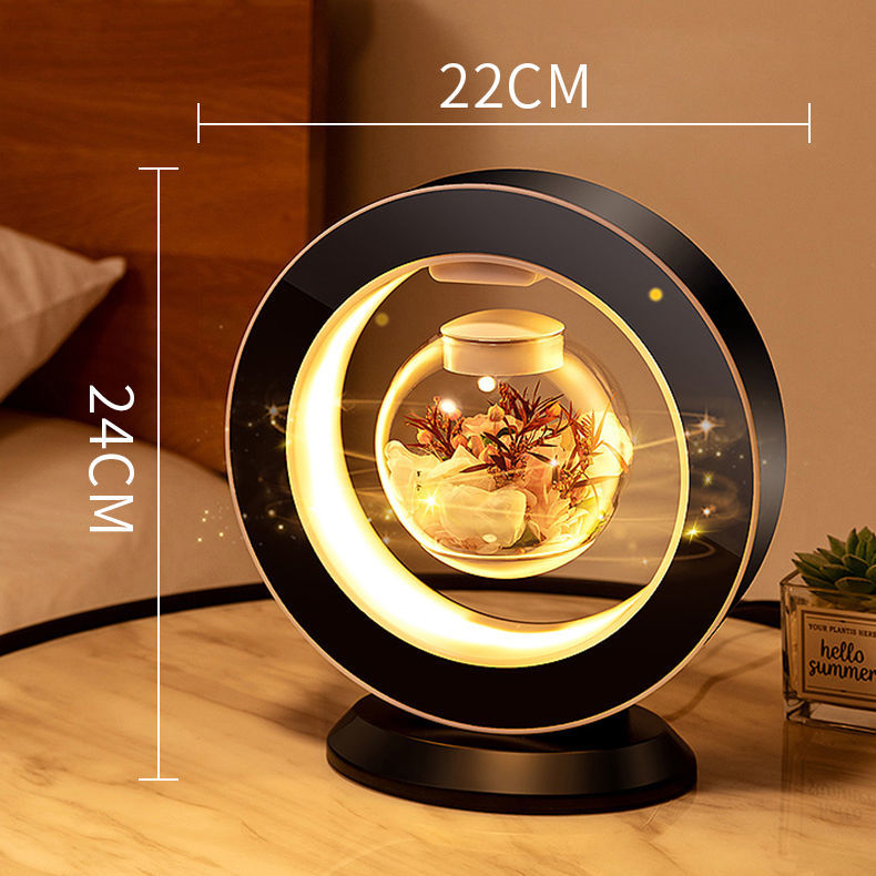 Elegant Floral Glass Desk Lamp