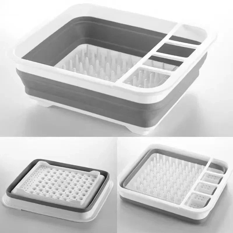 Space Saving Collapsible Dish Dryer with Tray