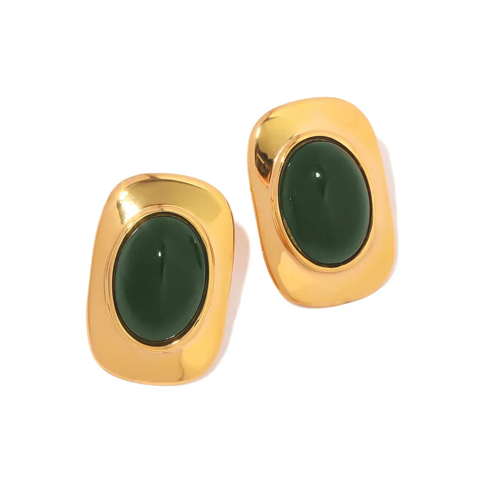 Elegant Emerald Teardrop Dangle Earrings