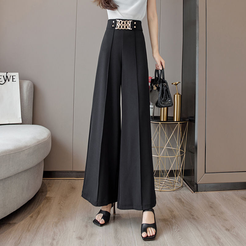 Tailored High Waisted Dark Grey Ladies Trousers