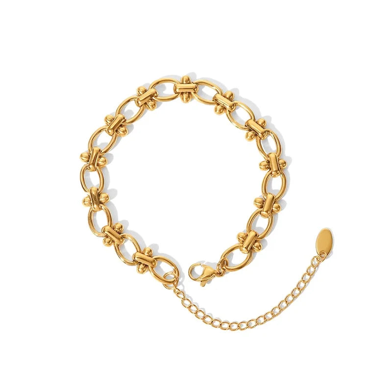 Elegant Oval Stone Bangle Bracelet