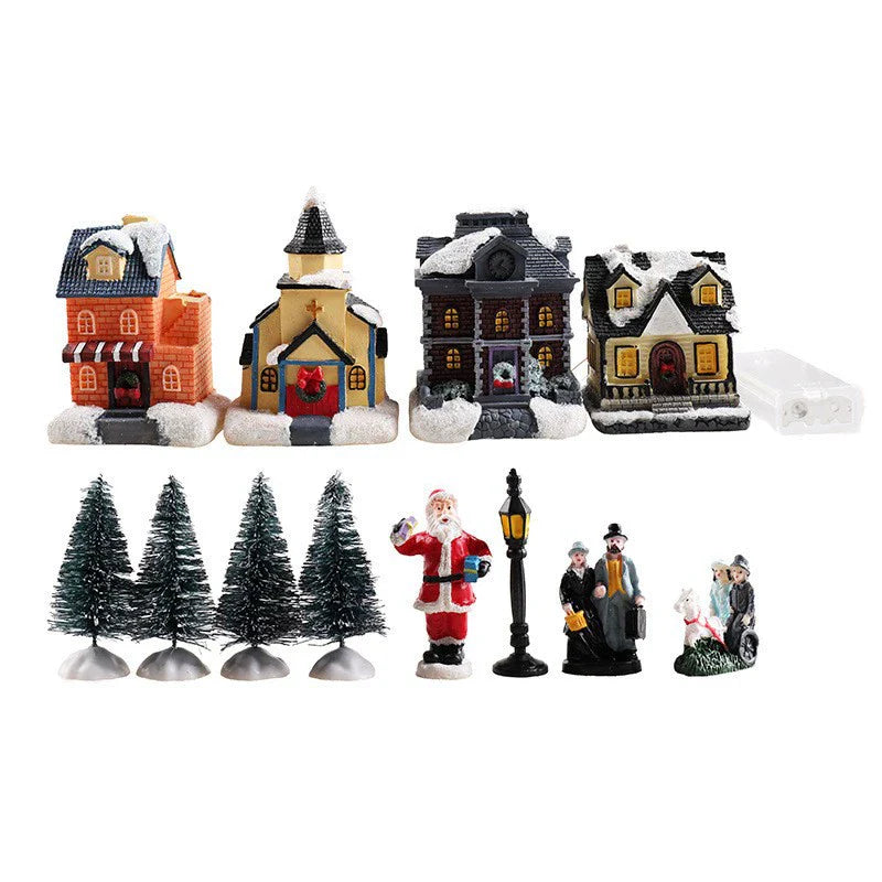 Small Glow in Dark Christmas Village Set