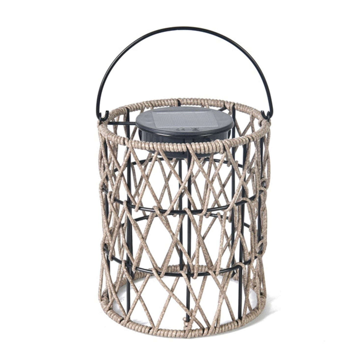 Outdoor Solar Powered Rattan Garden Lantern Light