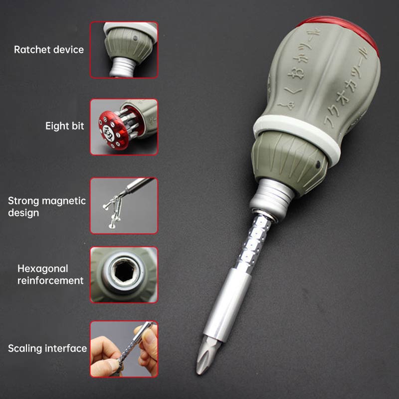 Compact Adjustable Magnetic Multi Bit Screwdriver Set