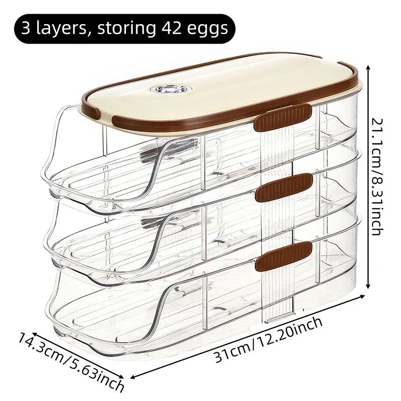 Clear Adjustable Refrigerator Egg Holder Container